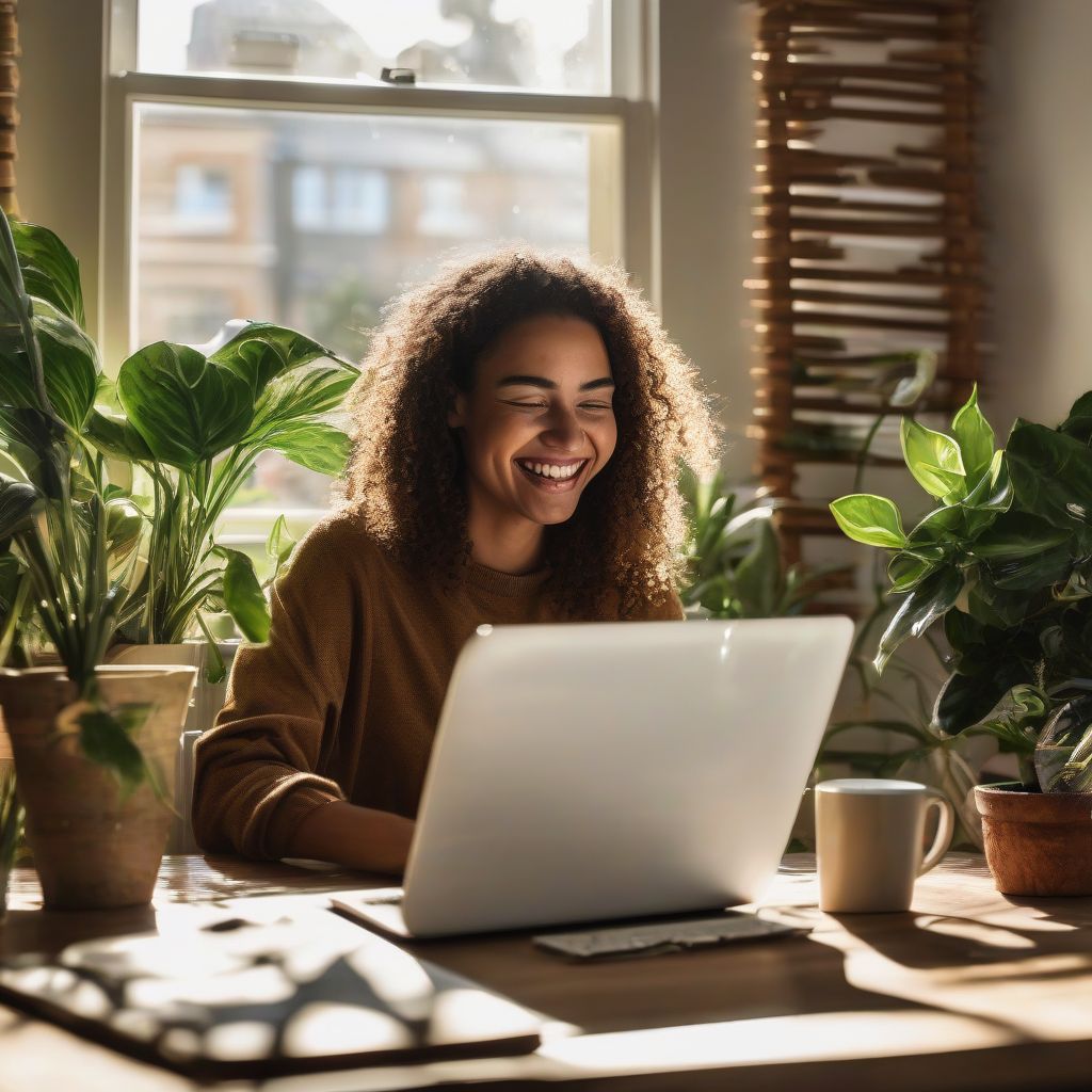 Freelancer Using Laptop to Communicate with Client