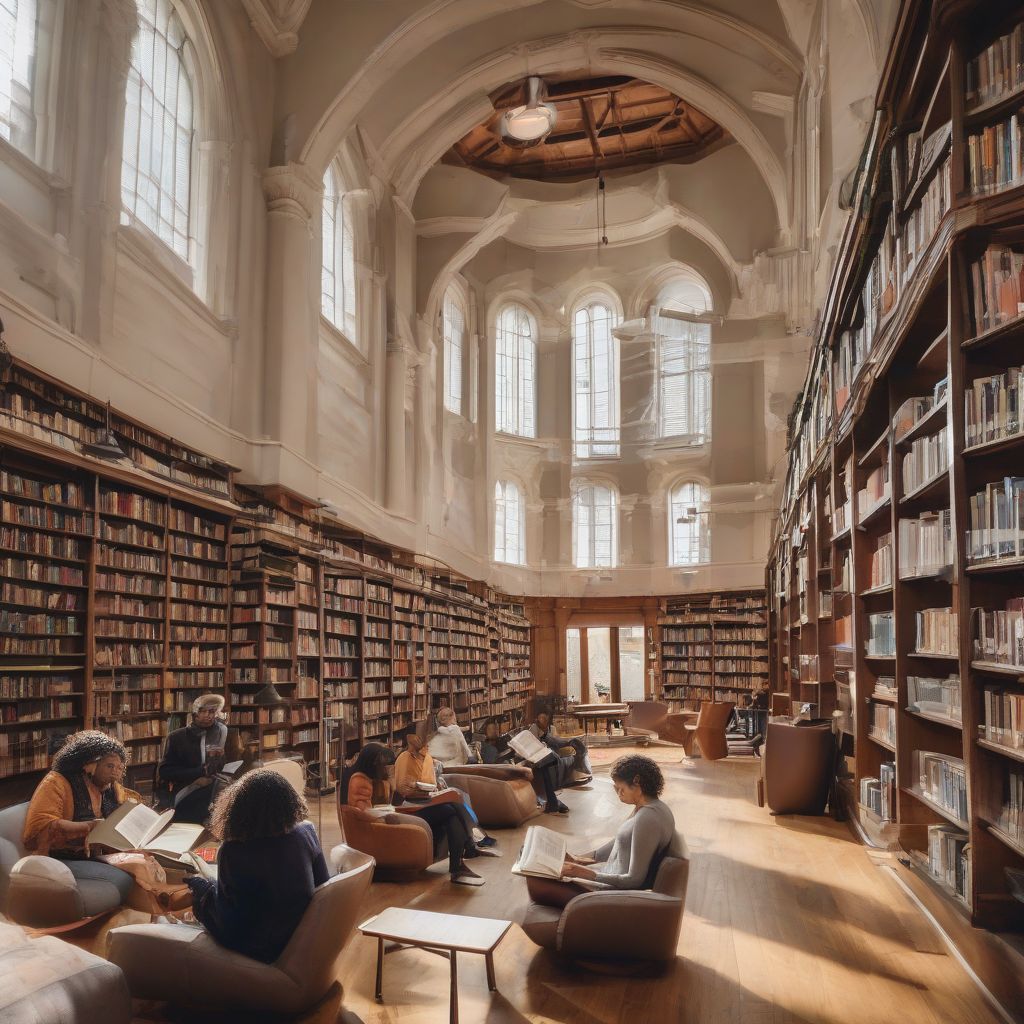 People reading books