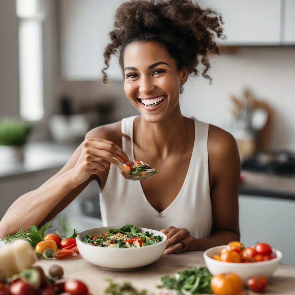 Woman Enjoying Healthy Meal